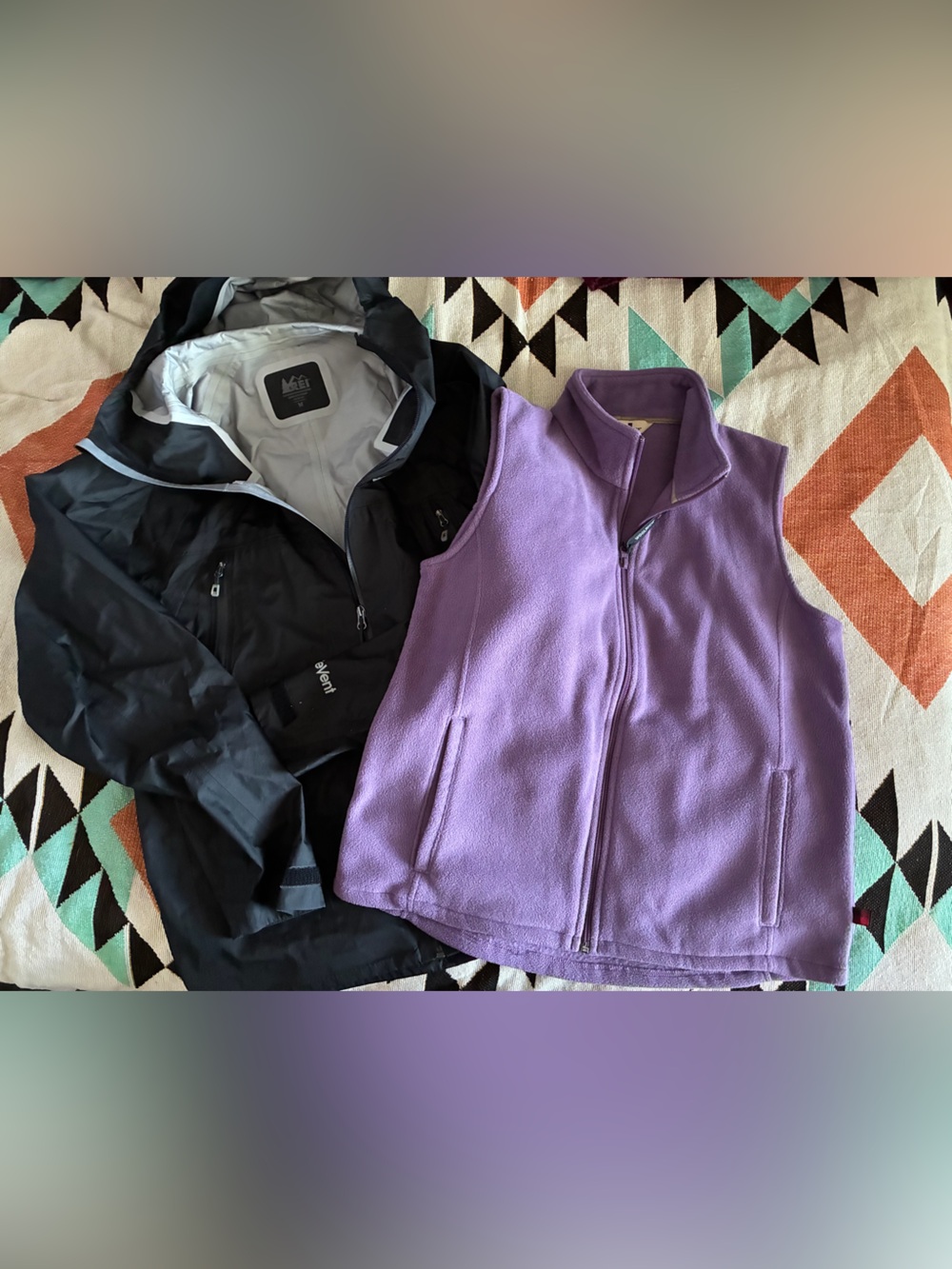 REI Co-op Rainier Rain Jacket Women Medium Black Waterproof Bundle woolrich vest